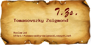 Tomasovszky Zsigmond névjegykártya
